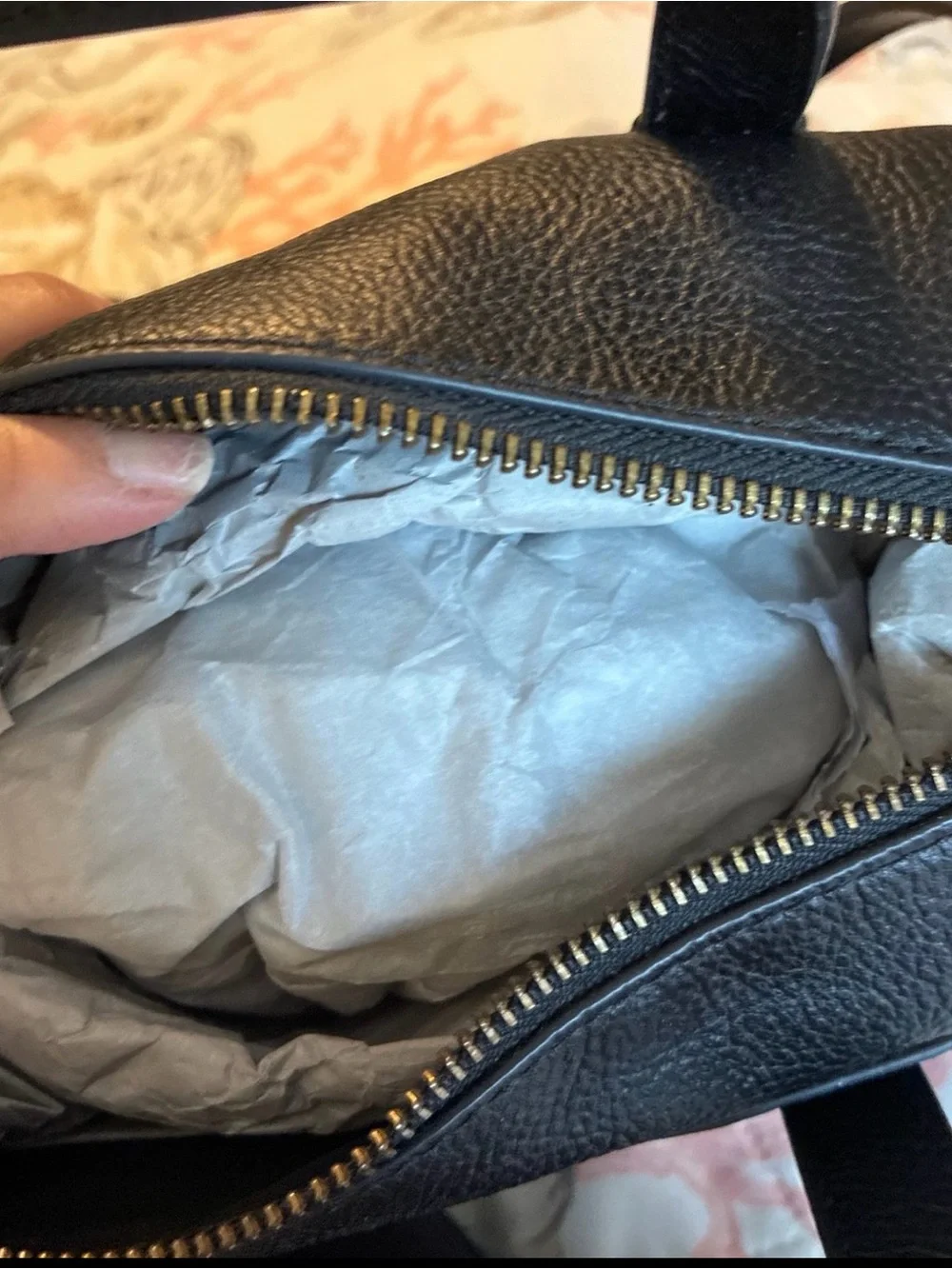 Fossil Sydney Black Leather Top-Handle Satchel
